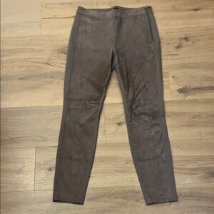WHBM | Genuine suede leather front The Legging Ponte skinny pants women’s size 4